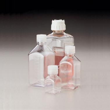 Nalgene耐洁 透明窄口方瓶 2015-0030（瓶身PC材料，瓶盖PP材料）